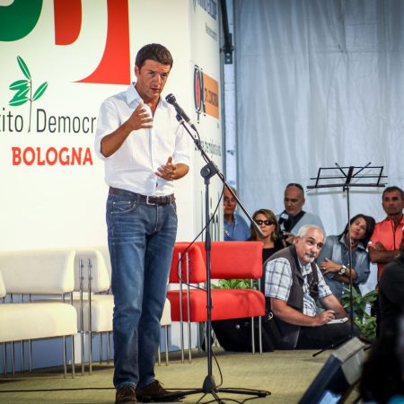Event Fotografie Portrait, Matteo Renzi auf der PD Bühne